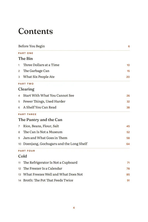 The contents page